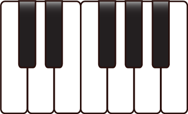 12 keys piano keyboard